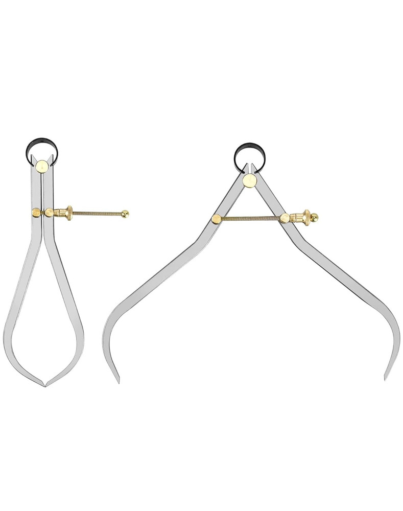 Precision Spring Dividers Calipers, Nut Adjustment 8 Inch Jaw Capacity