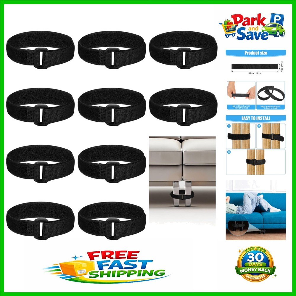 Secure Your Sofa with 10PCS Easy-to-Use Connector Straps - No Tools Needed