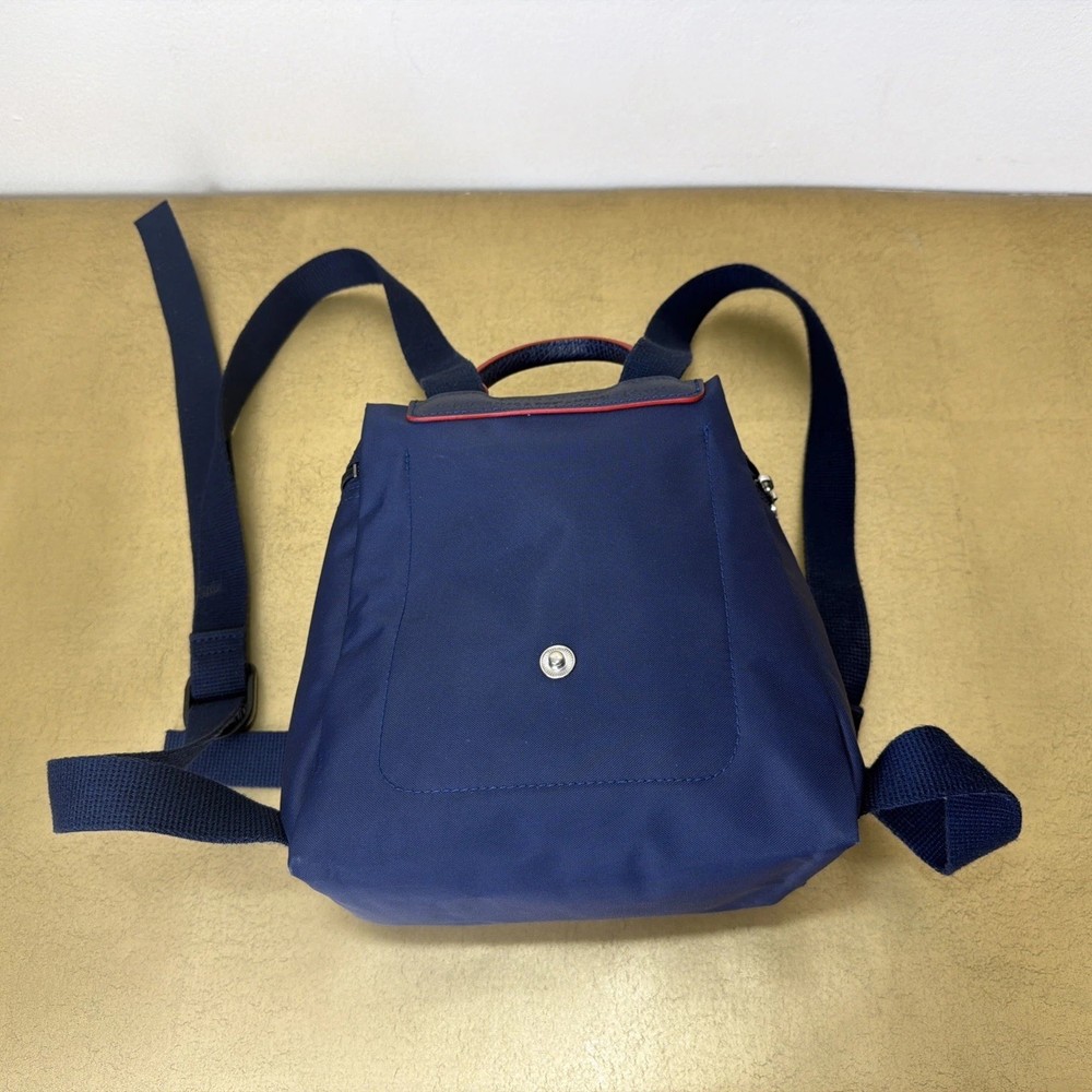 LONGCHAMP LE PLIAGE MINI BACKPACK NAVY BLUE RED NYLON LEATHER