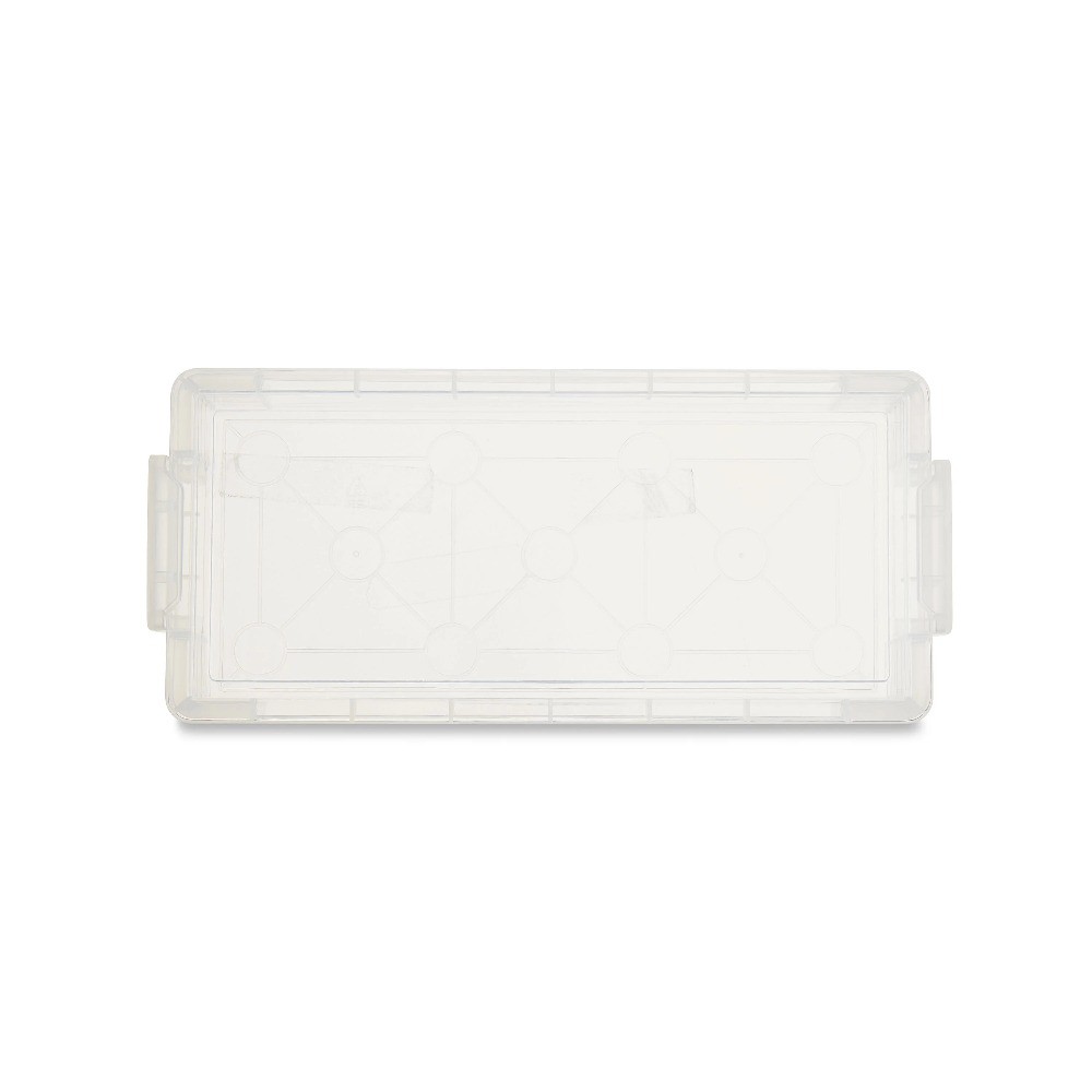 (8 pack) Slim Plastic Storage Box, Clear Desktop New, 1 Couner per Pack