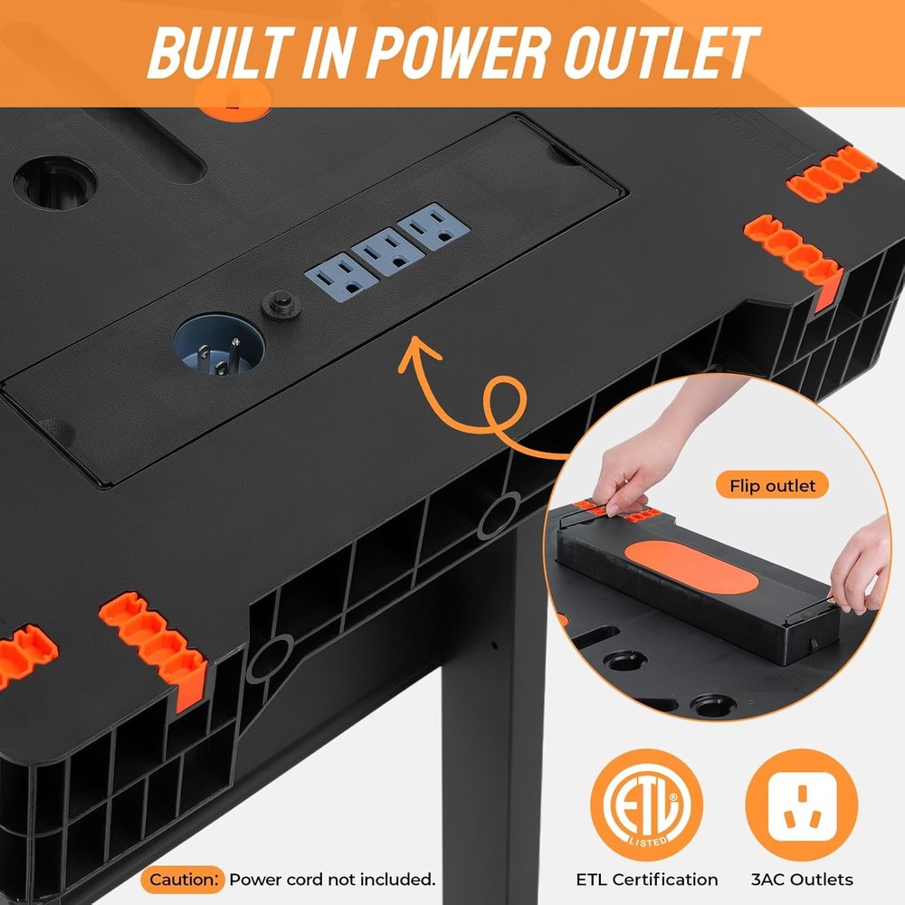 Folding Work Bench Portable Work Table for Garage, Table Saw,Workshop,Home DIY