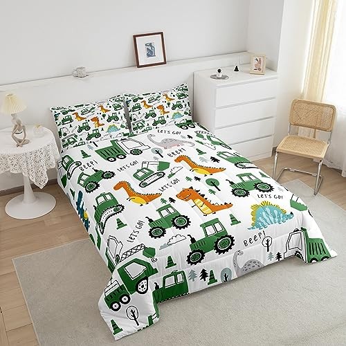 Kids Construction Comforter Set Size Dinosaur Construction Full Multi 36