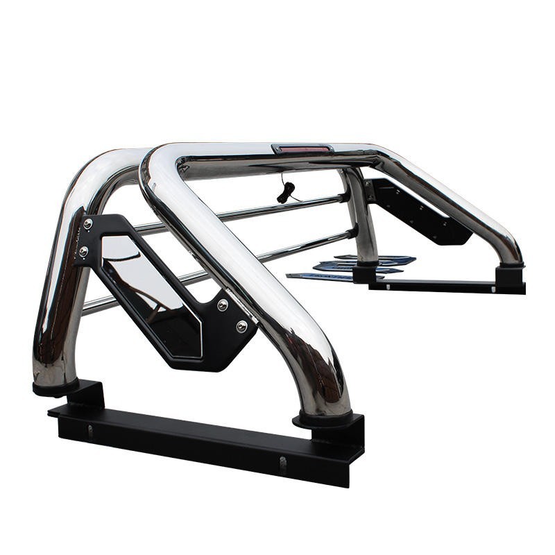 CHROME STAINLESS STEEL SPORTS ROLL BAR FOR TOYOTA HILUX VIGO DOUBLE CAB 05-15