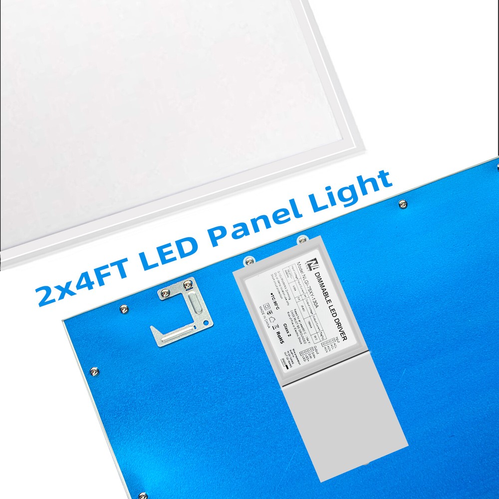 2x4FT 75W 5000K LED Troffer Panel Light 0-10V Dimmable Drop Ceiling Light 4PCS