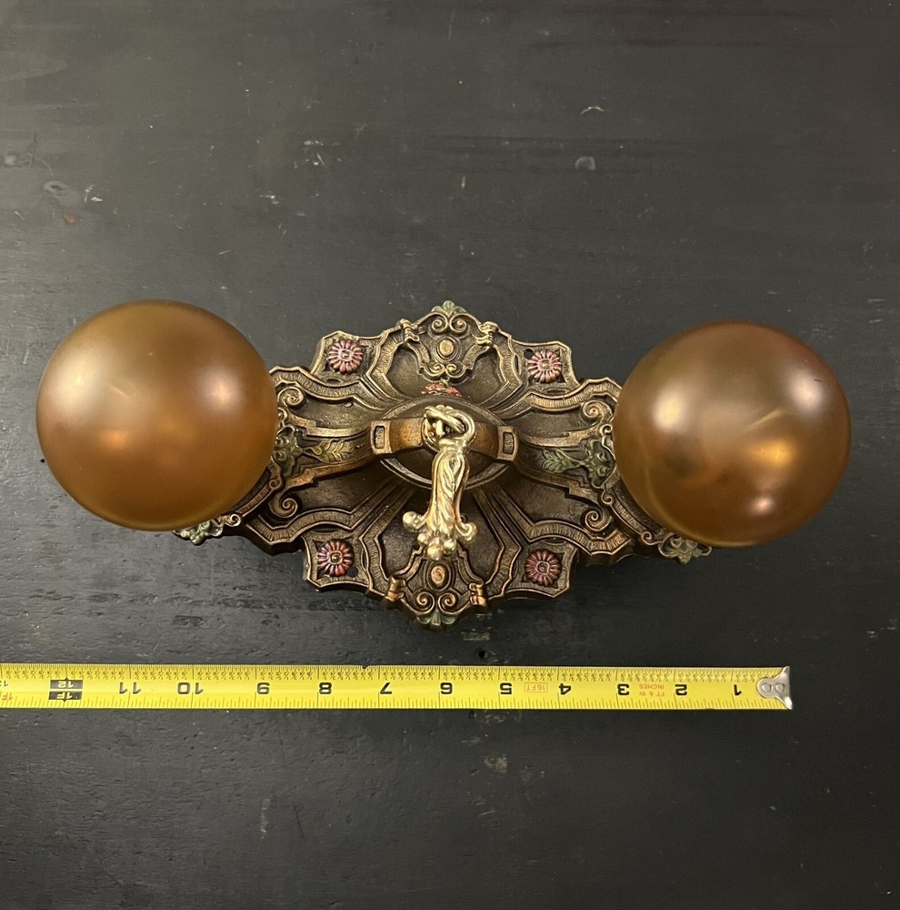 Rewired Nice Single Flush Two Socket light Fixture beautiful Finish 17C