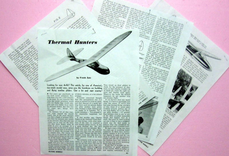 Berkeley SINBAD 40 PLAN & PARTS PATTERNS for 40" Towline Glider Model Airplane