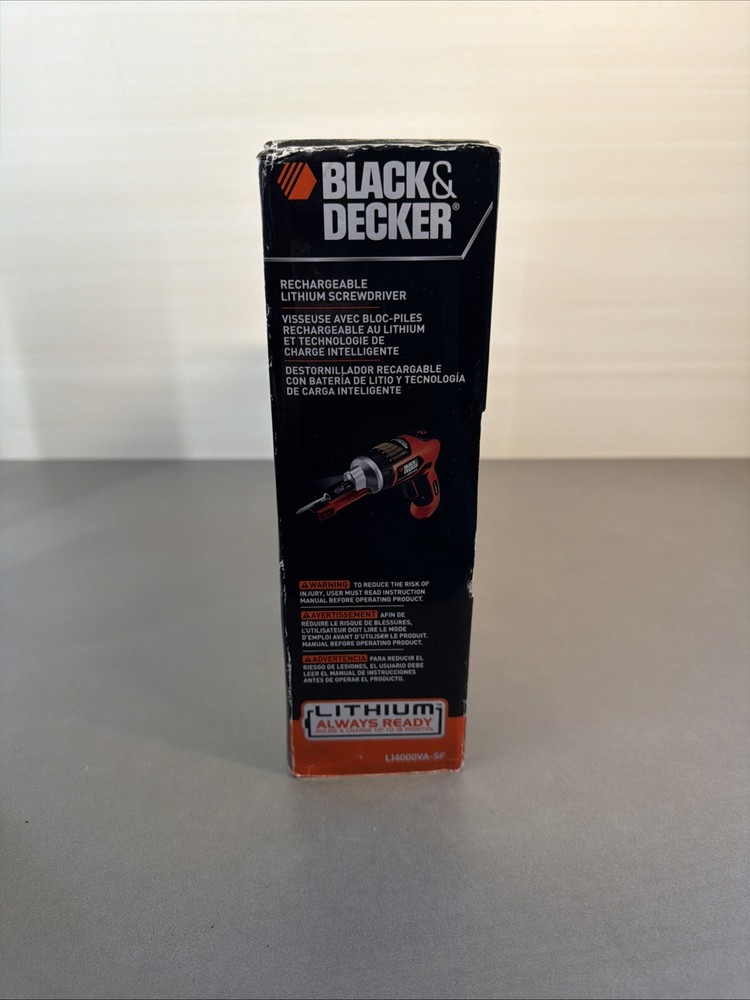 E1 BLACK+DECKER Lithium Ion Cordless Screwdriver & Stud Sensor Set Ms4