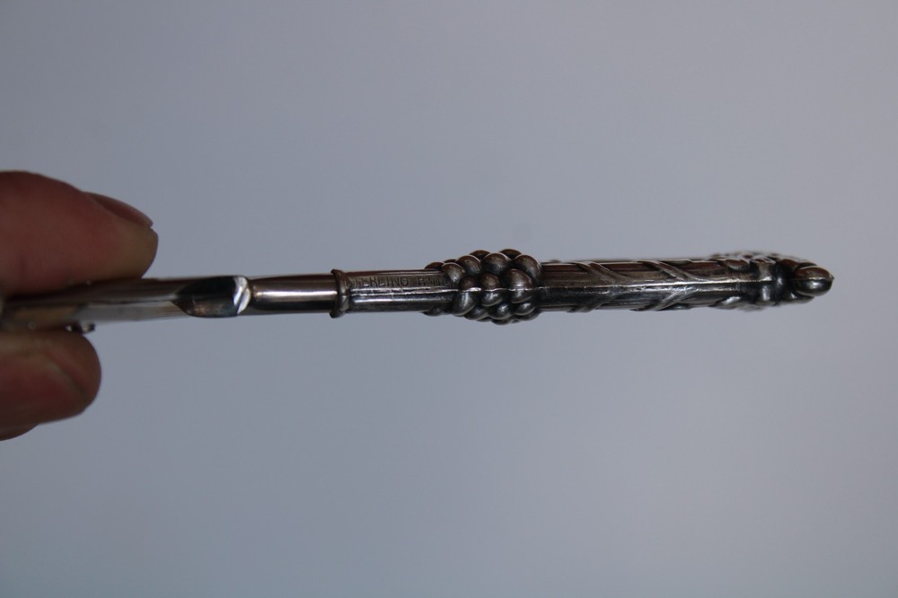 Antique Baltes Repousse Sterling Silver Grape Shears (Excellent)