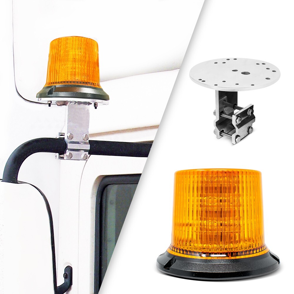 Pro LED 2572A Class 1 Amber LED Warning Light Beacon & Mirror Mount Bracket