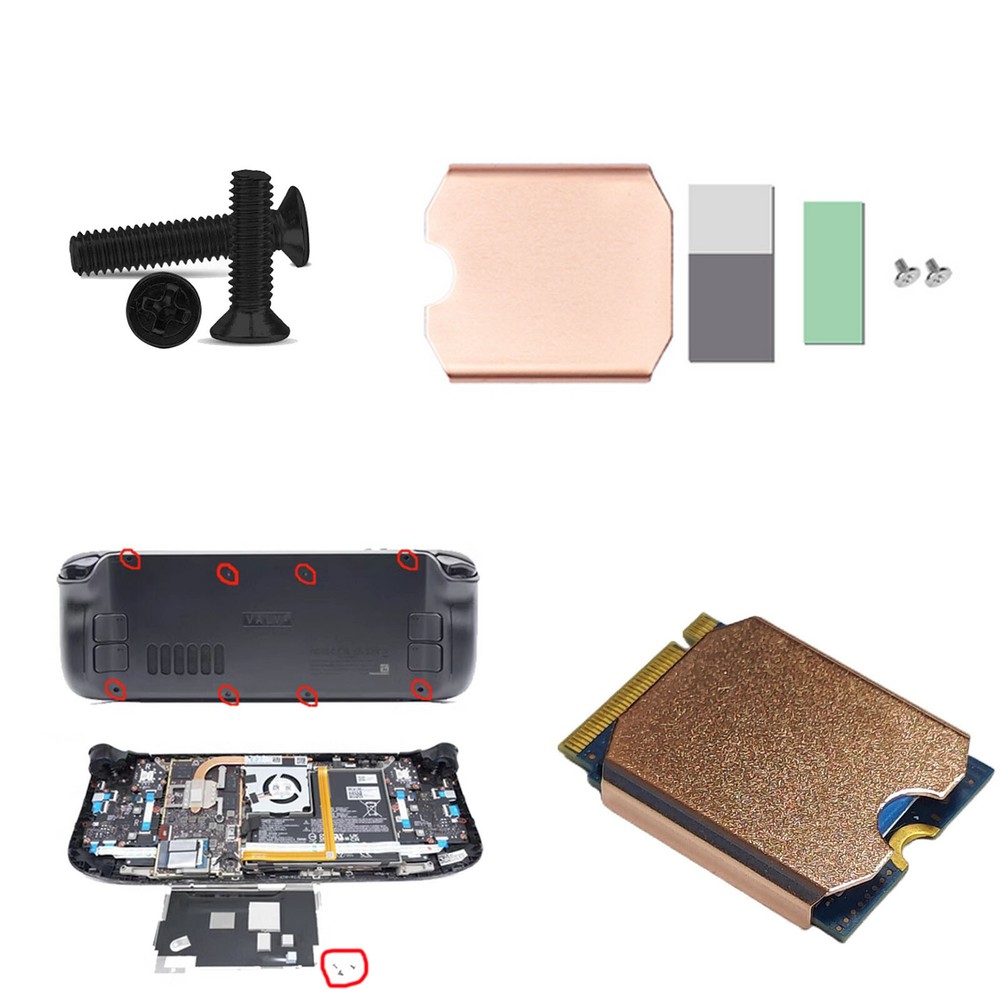 Solid State Drive Screw Copper Game Console Accessories For SteamDeck 2230 SSD