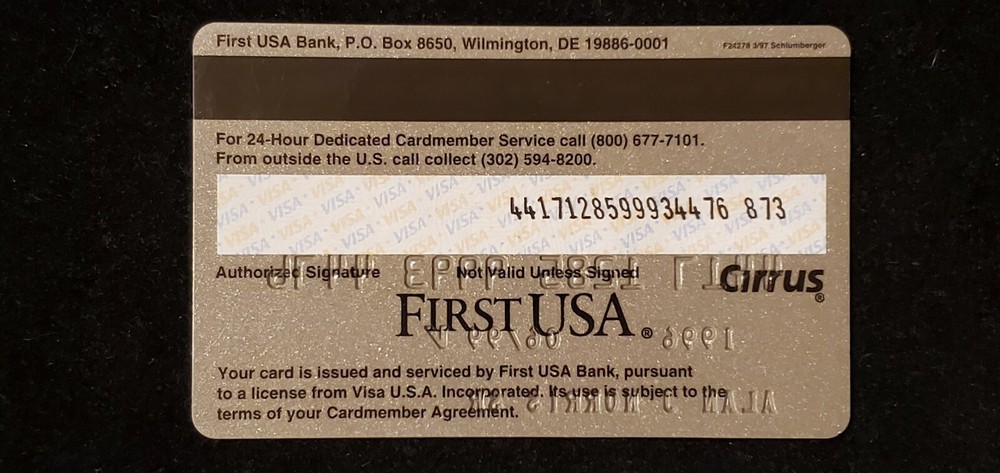 First Union Platinum Visa exp 1999. cc1322