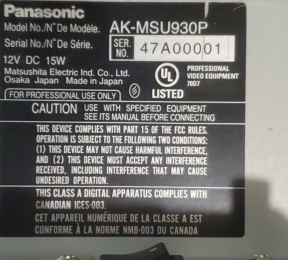 Panasonic AK-MSU930P