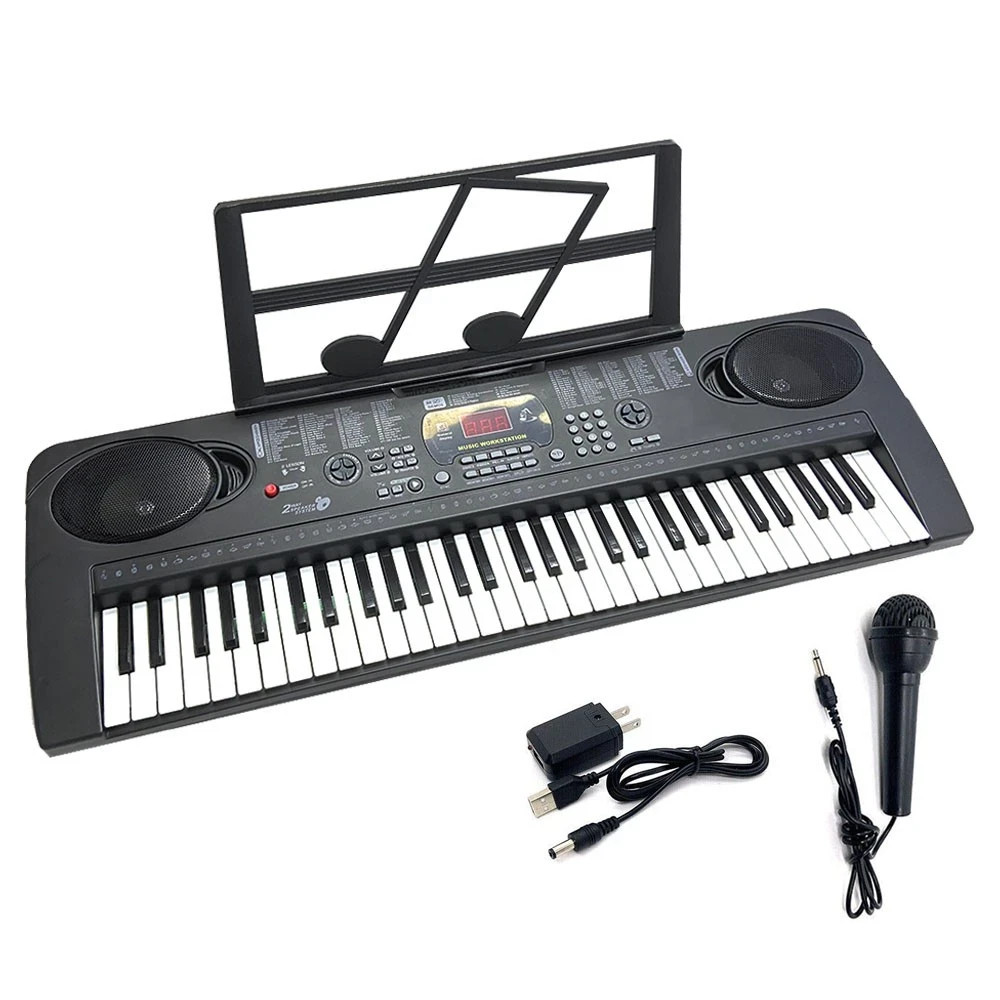 61 Key Electric Digital Piano Keyboard 200 Tones w/ Microphone Gift for Beginner