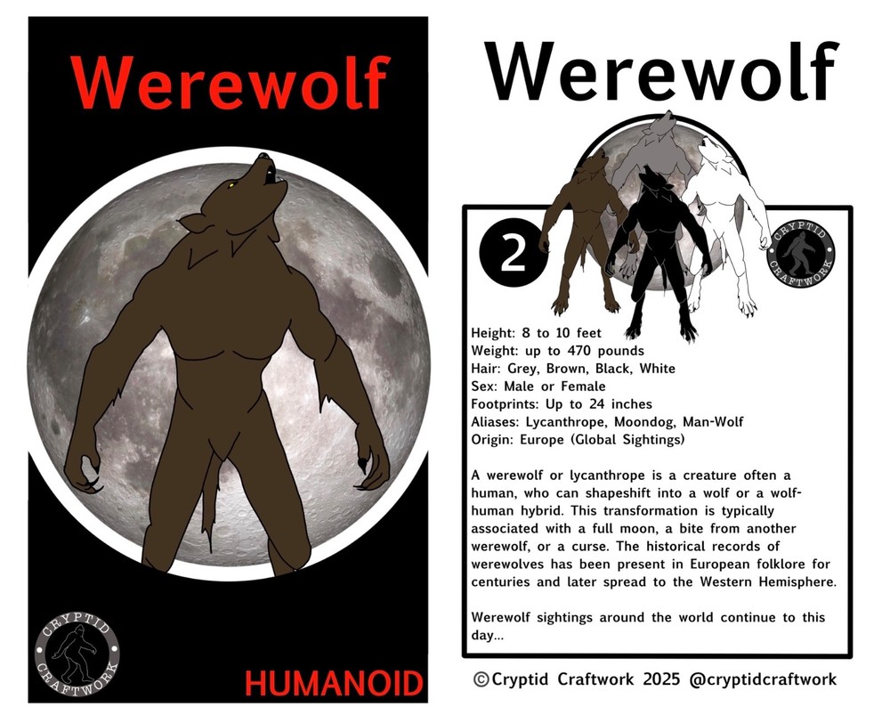 Black Werewolf Miniature Figure, Lycan, Cryptid Craftwork