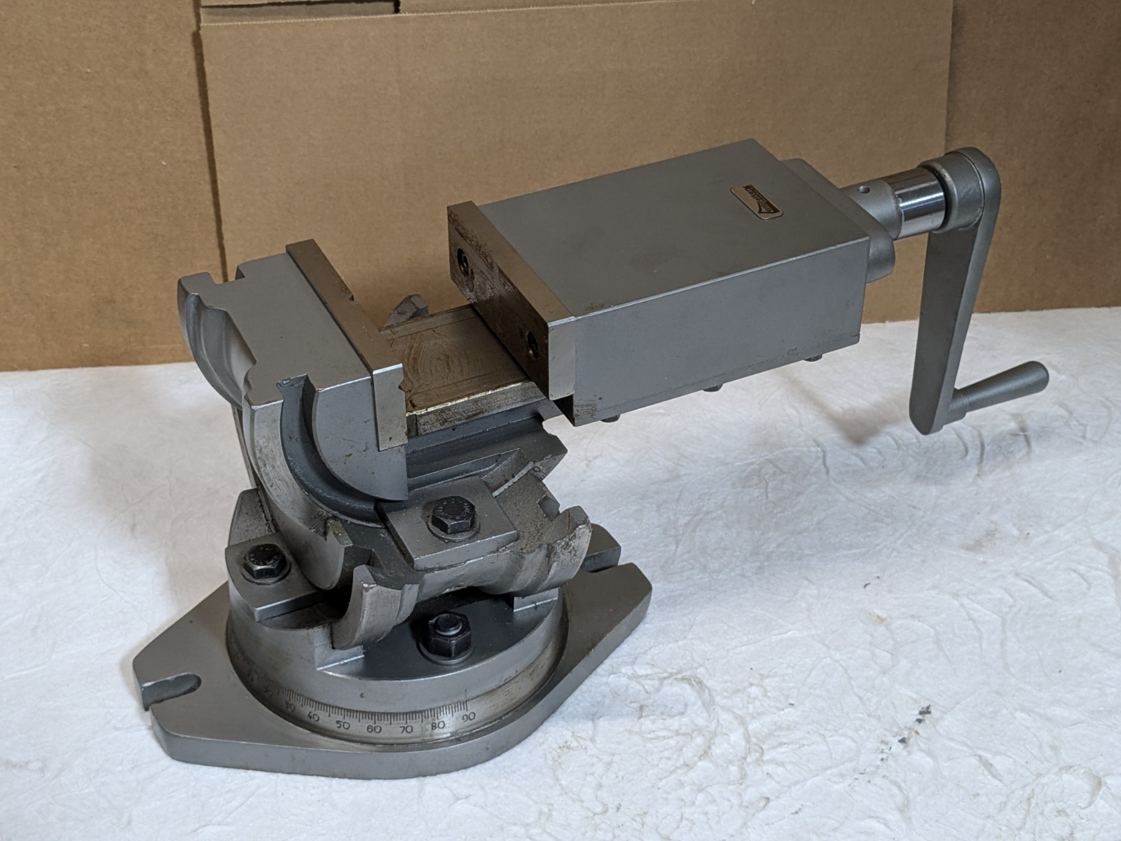 Gibraltar 3-Axis Tilting Angle Machine Vise w/ Swivel Base 4" Jaw Width 110052