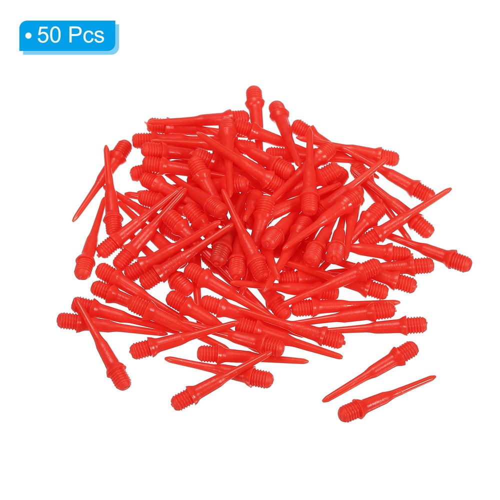 Plastic Dart Tips, 50 Pack 2BA Thread Soft Dart Tips Dart Accessories, Red