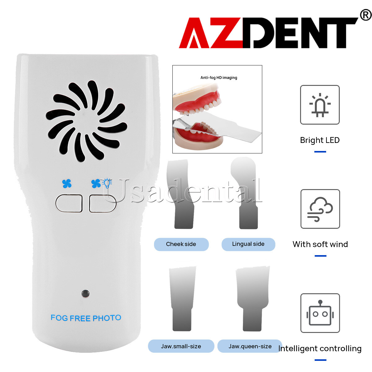 Dental LED Automatic Anti-fog Mirrors Oral Photography Reflector Glass Defog