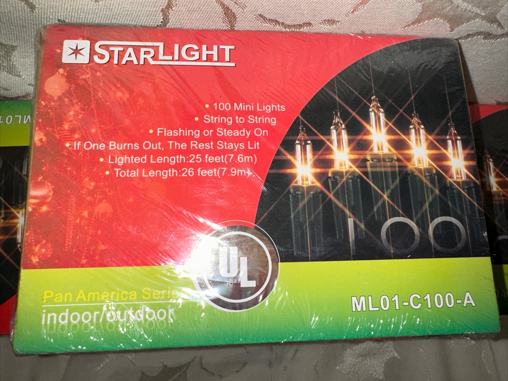 StarLight 100 Mini Lights String Lights - 5 Boxes NEW Indoor/Outdoor