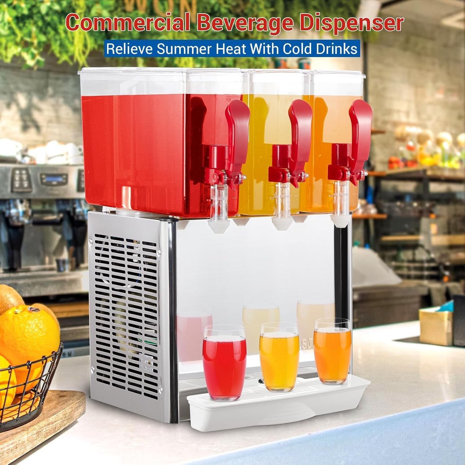 30L Commercial Beverage Dispenser 3 Tanks 7.93 Gallon Commercial Juice Dispenser
