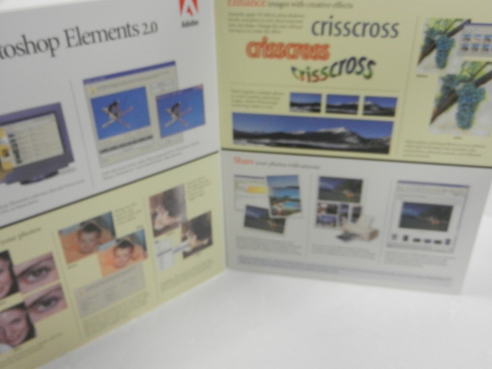 Adobe PHOTOSHOP ELEMENTS 2.0 PC-Mac VG!!