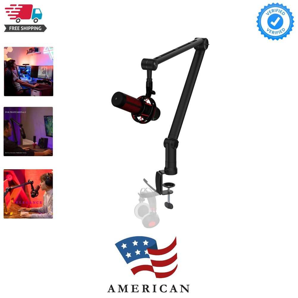 Microphone Boom Arm with Desk Mount, 360° Rotatable, Adjustable and Foldable ...