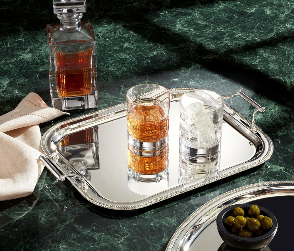 896102 Rectangle Silverplate Tray With Handles