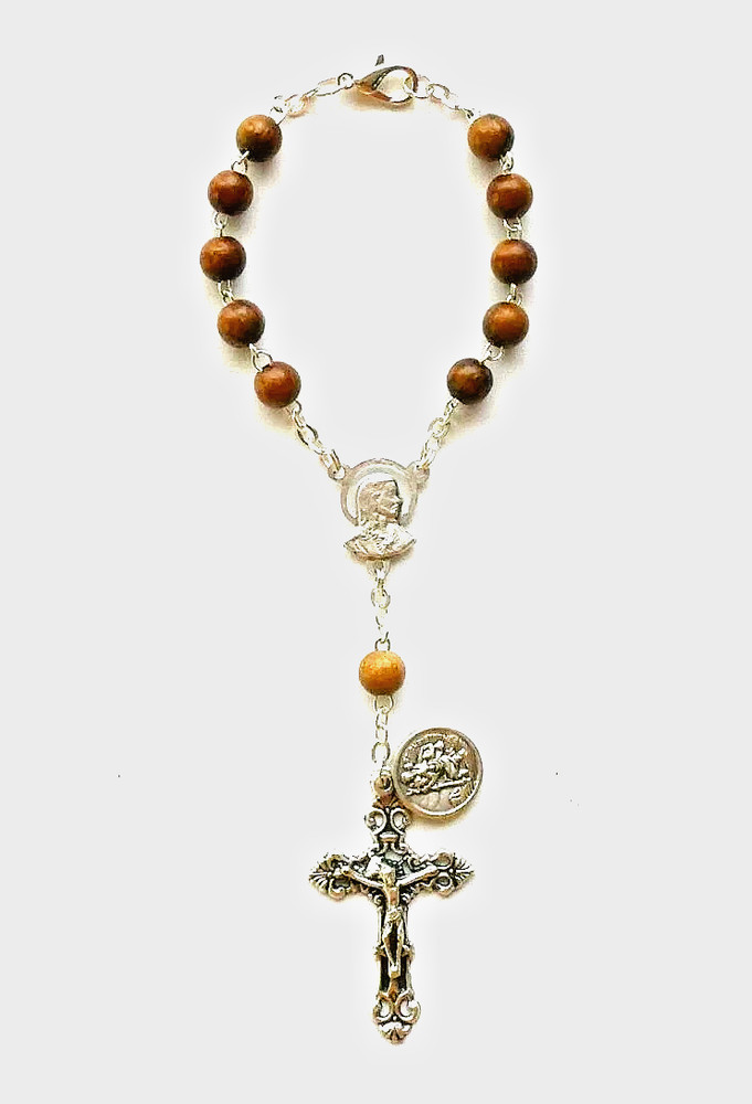 Quality Wood Beads Small Rosary / Car Rosary