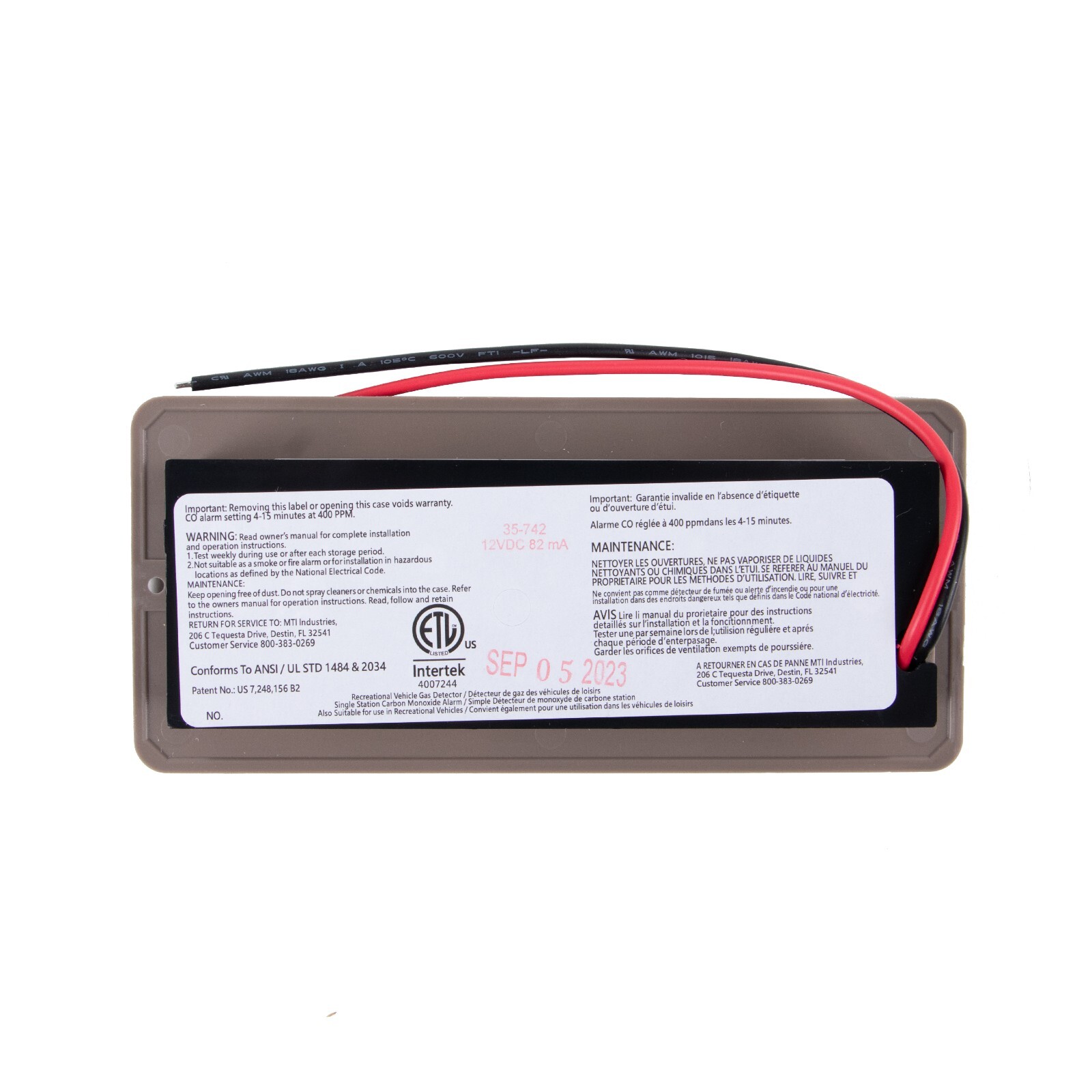 Safe-T-Alert RV Dual Carbon Monoxide & Propane Gas Detector Alarm | 12V Safety