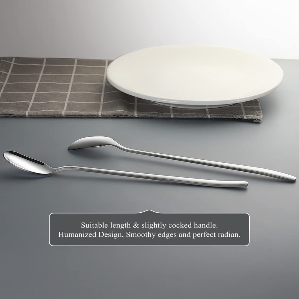 AYFDISHS Long Handle Ice Tea Spoons, Spoon, Silver