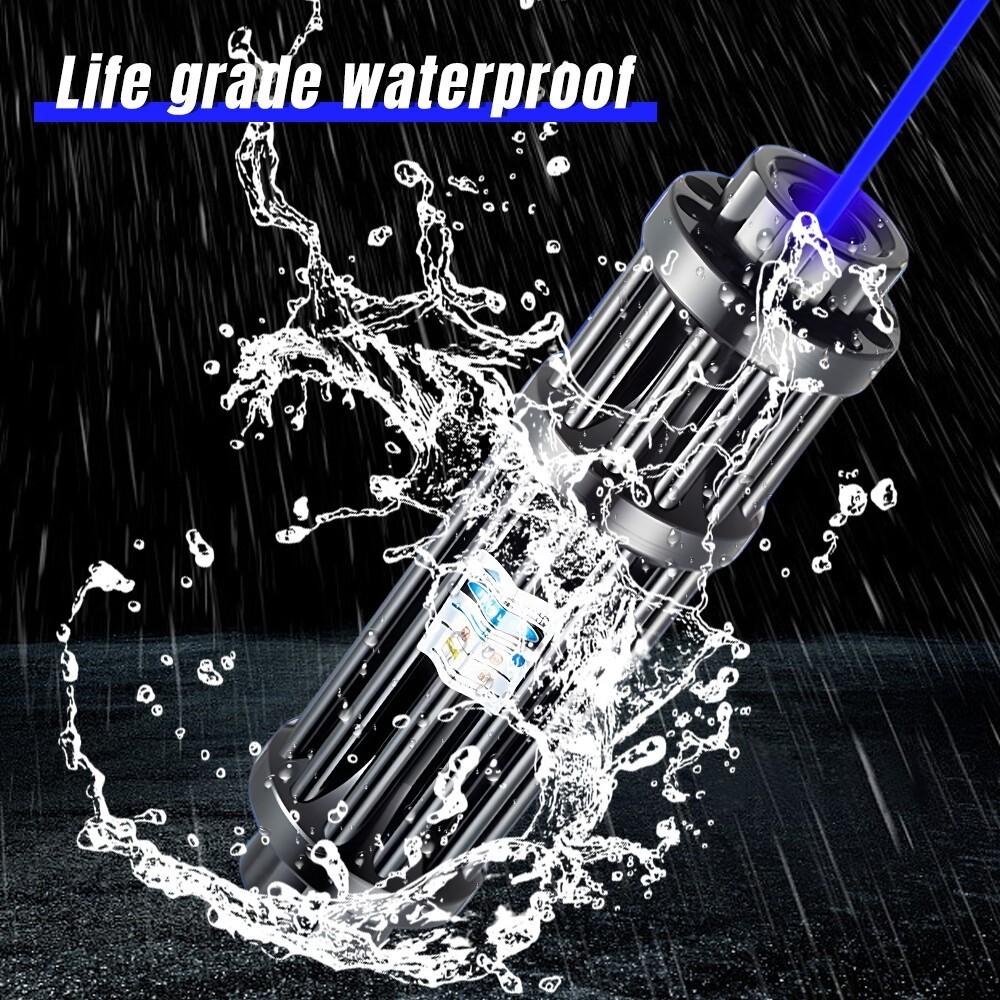 High Power Blue Burning Laser Pointer Watt Adjustable Visible Dot Torch Light