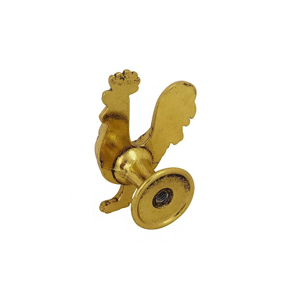 Chicken Knobs, Rooster Knobs for Cabinet and Drawers, Decorative Gold Zinc Me...