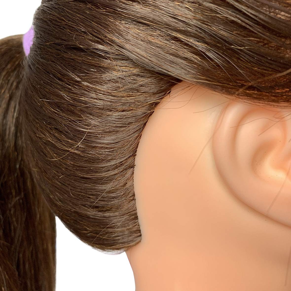 "22-24"" Mannequin Head 60% Human Hair Brown Cosmetology Training Doll"