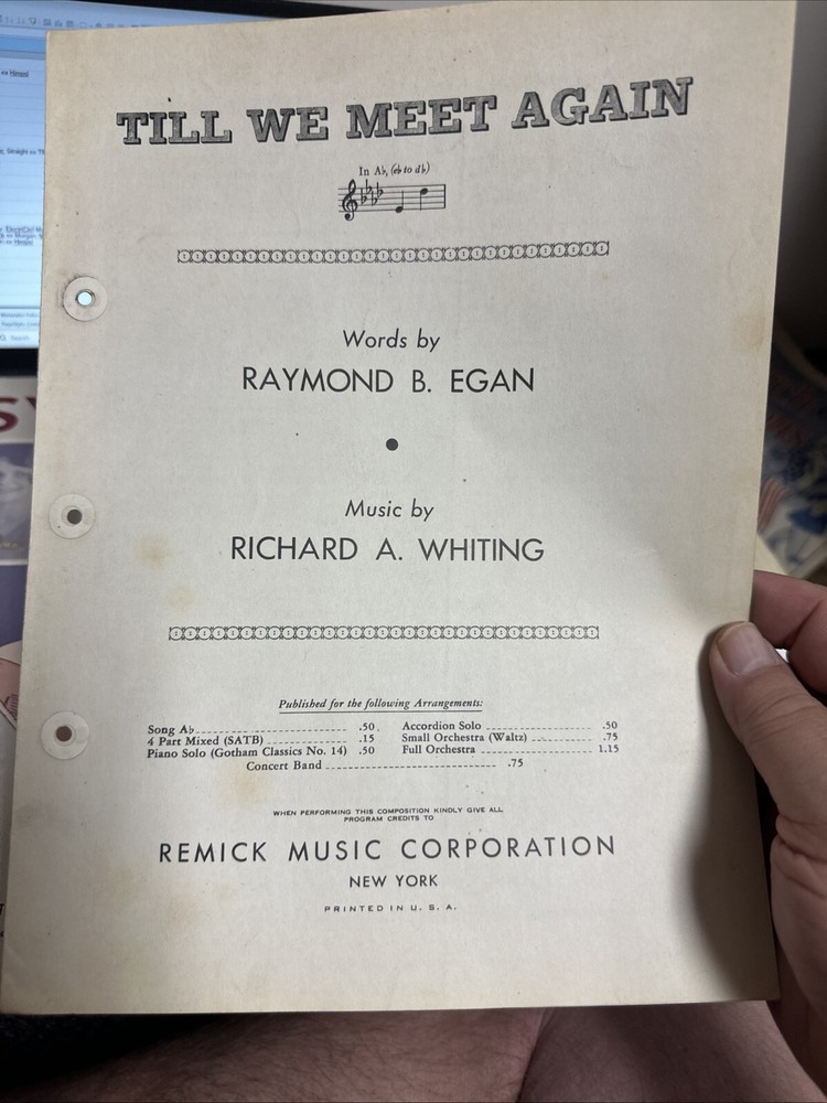 E Various Sizes sheet music 3-pack By Richard Whiting