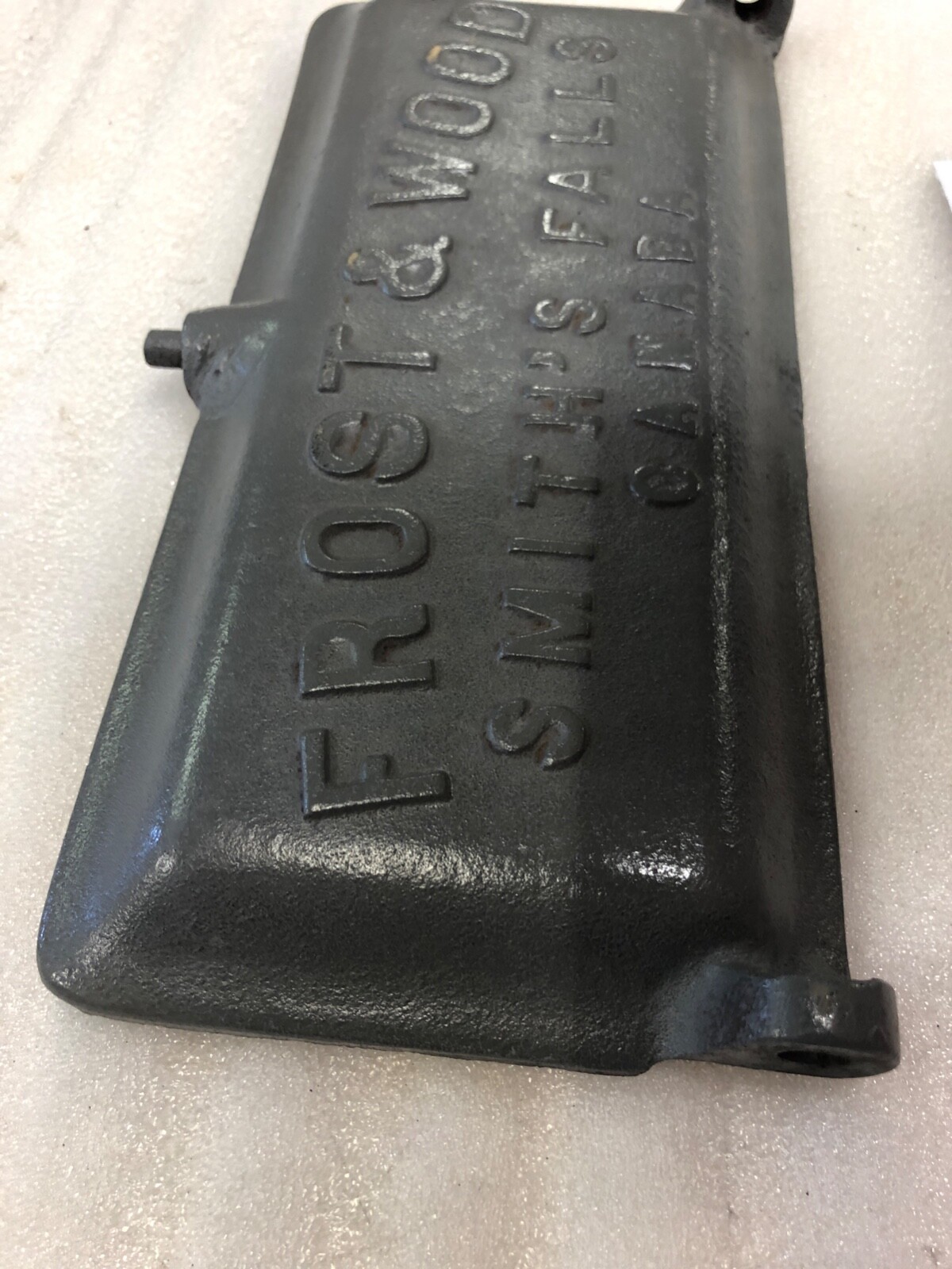 Frost & Wood Smith’s Falls Canada Cast Iron Drawn Mower Toolbox Lid No. 1241