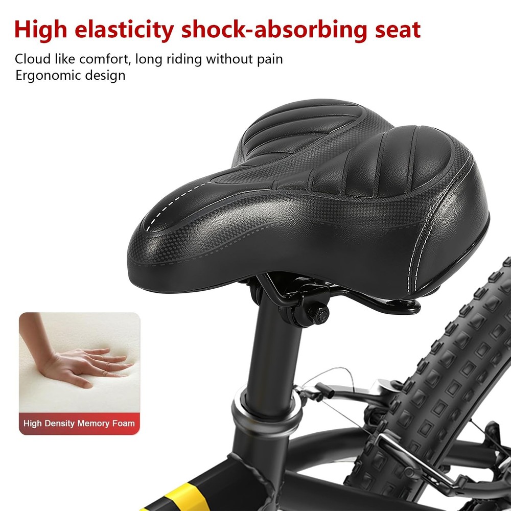 Bicycle Seat Replacement, Universal Wide Bicycle Saddle Comfortable Waterproo...