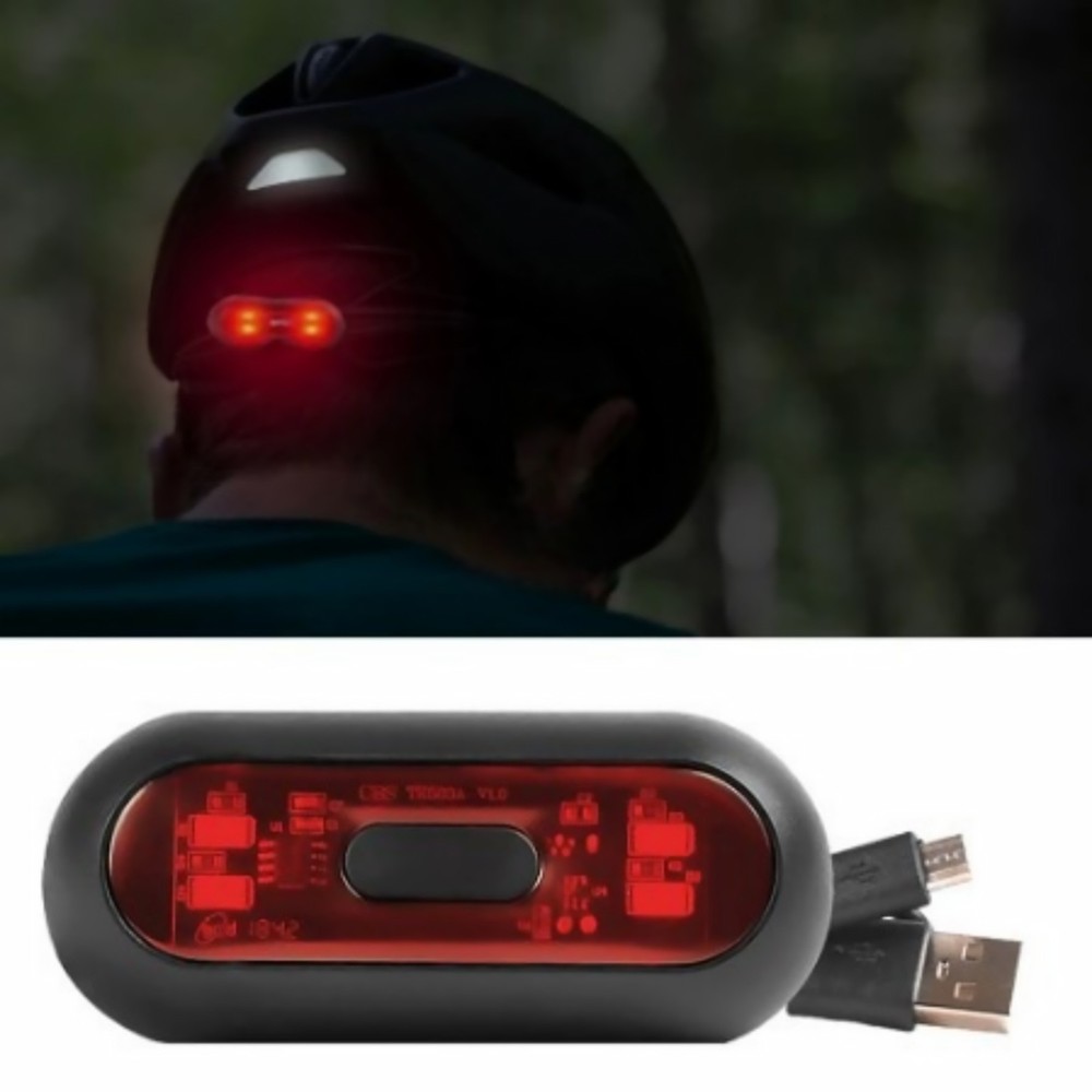 Waterproof Motorcycle Rear LED Helmet Light USB Rechargeable Light Replace Part