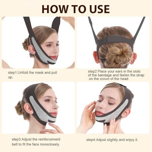 Graphene V Line Lifting Mask, Face Lifting Strap for Sleeping, Reusable & Adj...