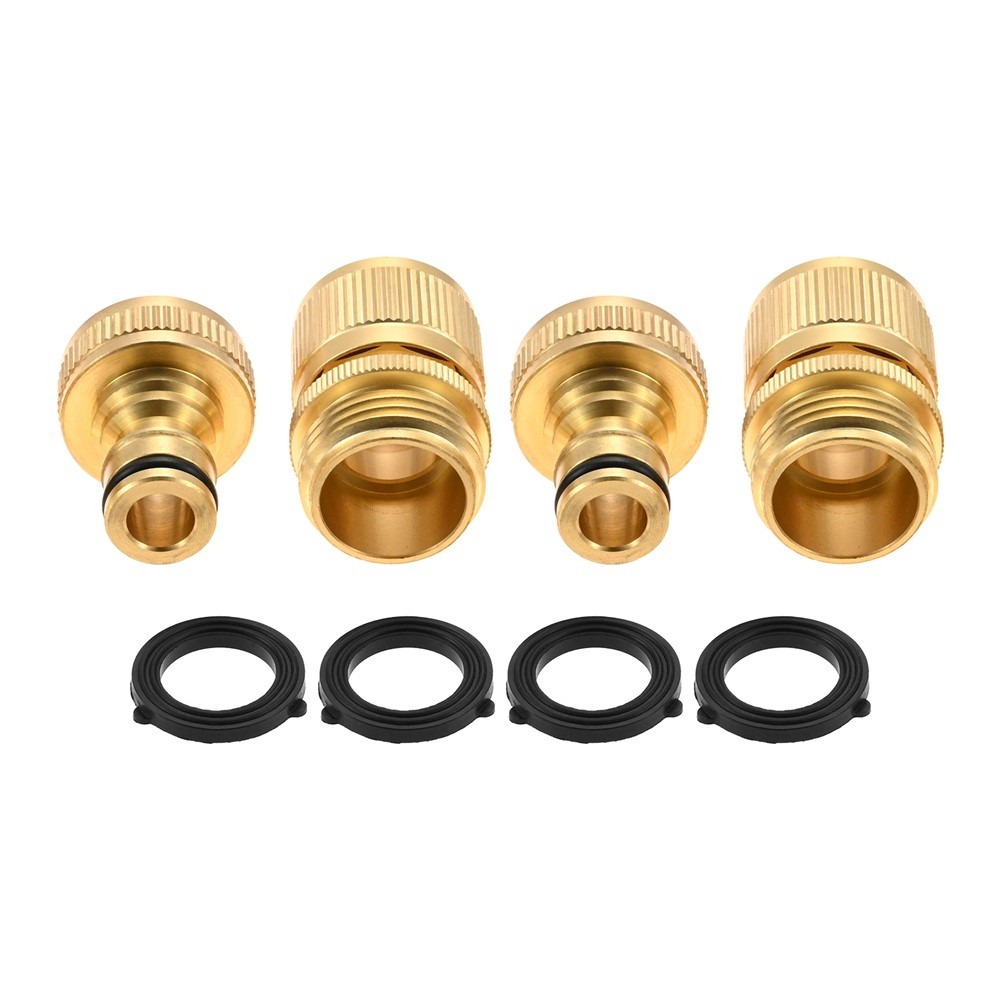 2Pack Garden Hose Quick Connector Solid Brass 3/4 inch GHT Quick Connect Release