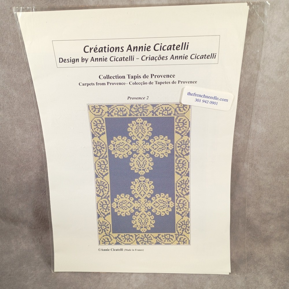 Annie Cicatelli French Needlepoint Or Cross Stitch Pattern Leaflet "Provence 2"