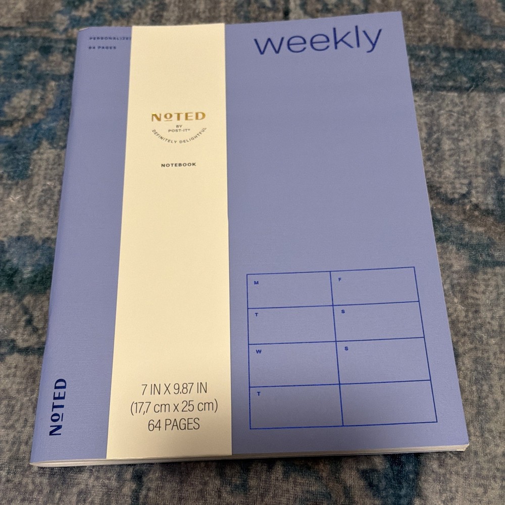 Noted by Post it Navy Blue Lined Weekly Notebook 64 Pages