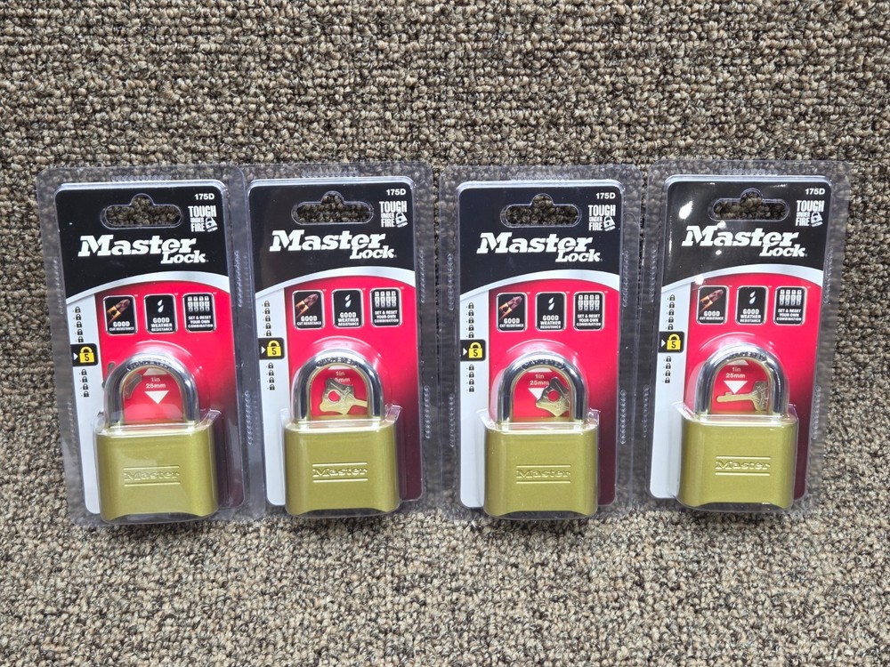 Master Lock 175D Combination Padlock 4pk