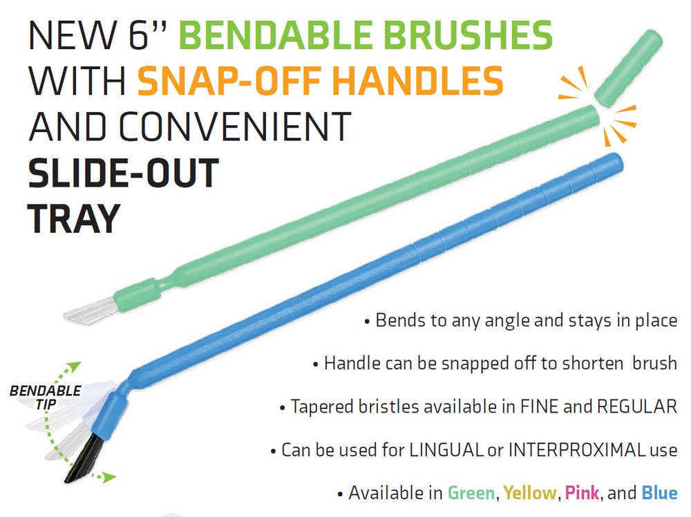 100pcs Dental 6″ Long Disposable Bendable Brushes Applicators Tips Fine Regular