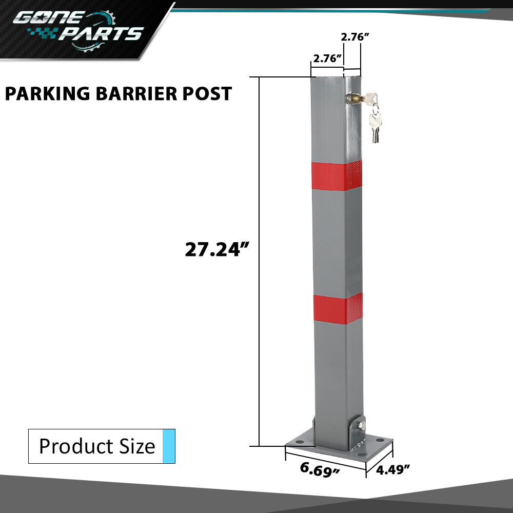 Square Heavy Duty Foldable Bolt Down Security Parking Post Bollard Driveway