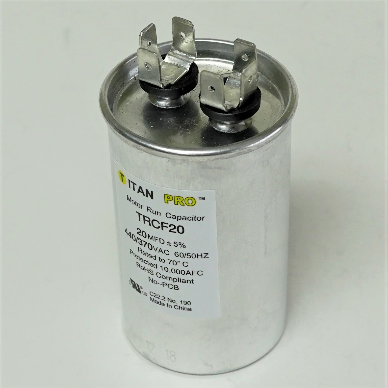 PRCF20 Round 20 uf mfd 440 Volts Motor Run Capacitor