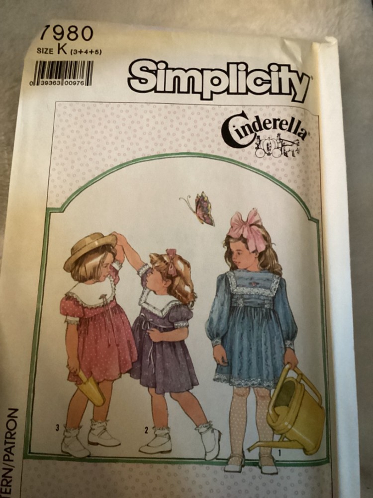 1987 VINTAGE SIMPLICITY CINDERELLA  #7980 Pattern … Has been cut