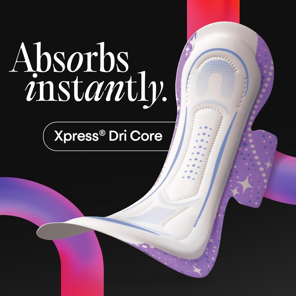 Overnight Maxi Pads with Wings, Extra Heavy Absorbency, 28 Count (Packaging M...