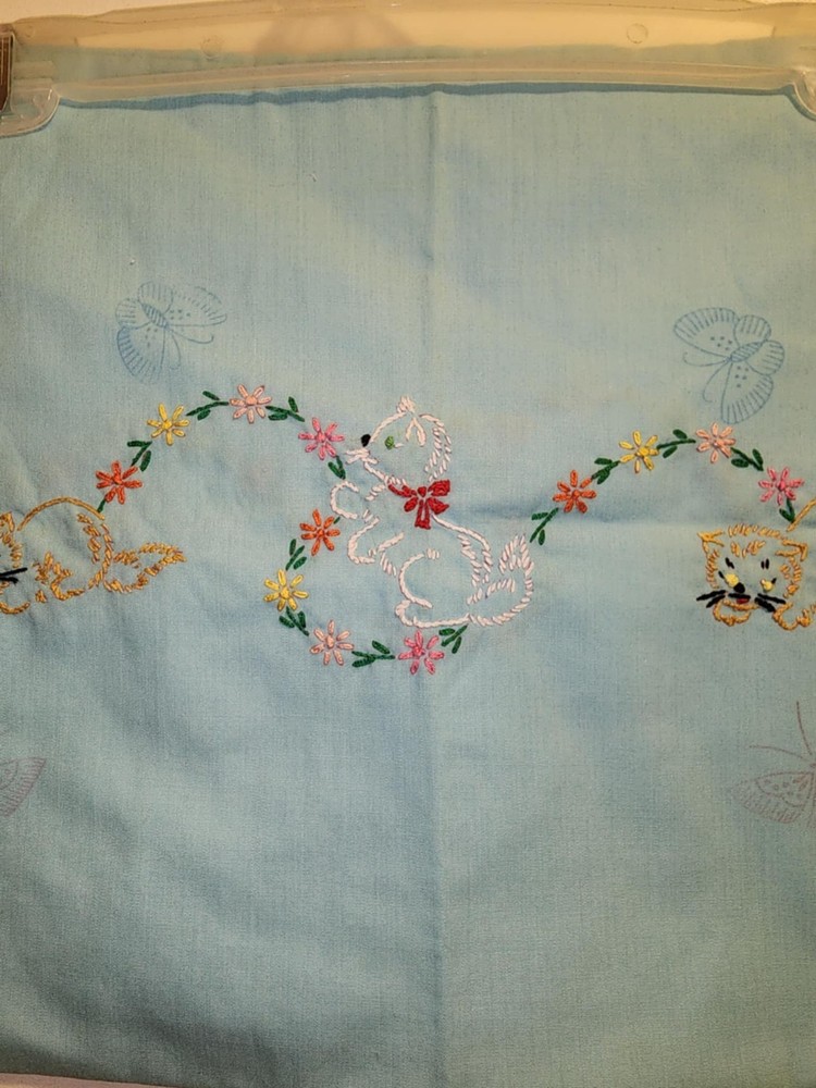 Small Needle Point Baby pillow Case Kitties PlayingNeedle point pattern is...