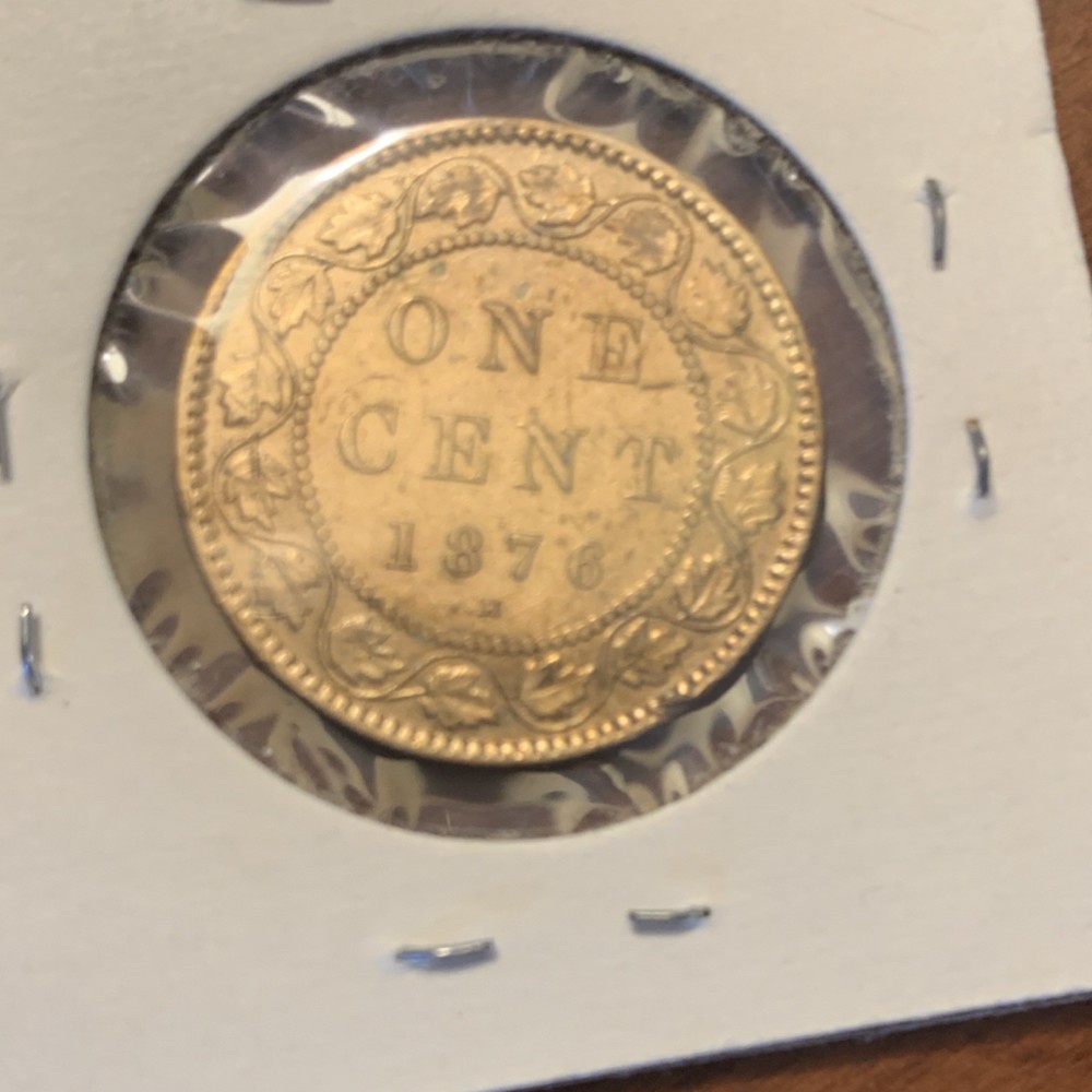 Antique Canada 1876 Large Cent Bronze Coin Circulated