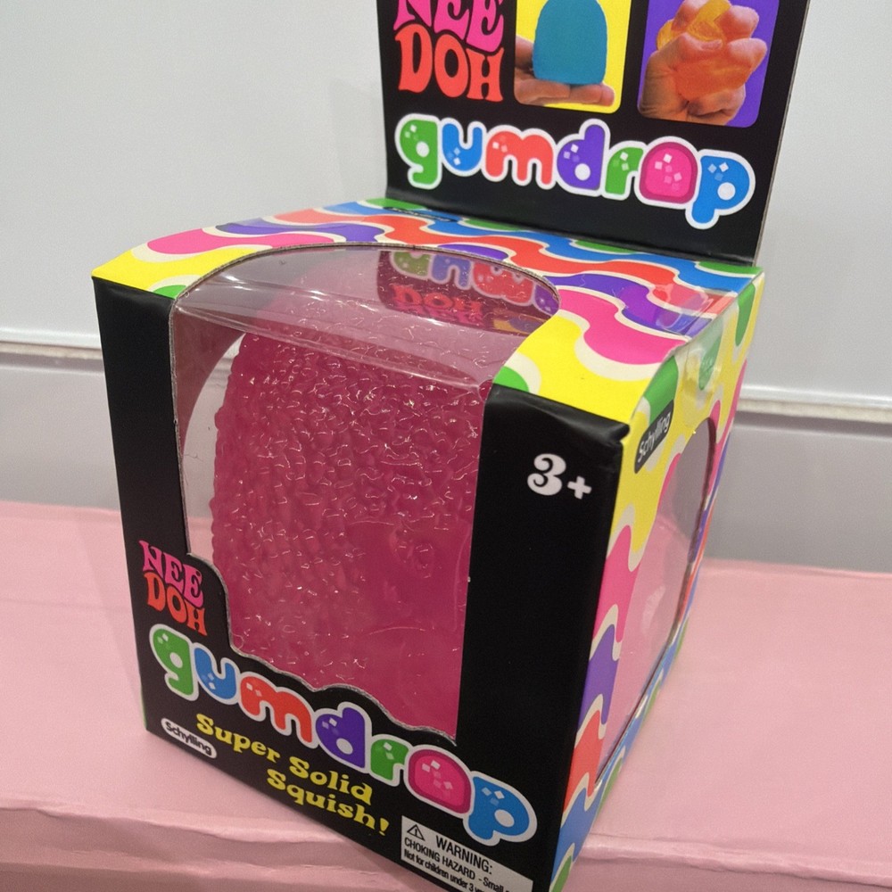 Nee Doh Gumdrop Super Solid Squish Needoh Gum Drop Pink RARE squishy 🩷