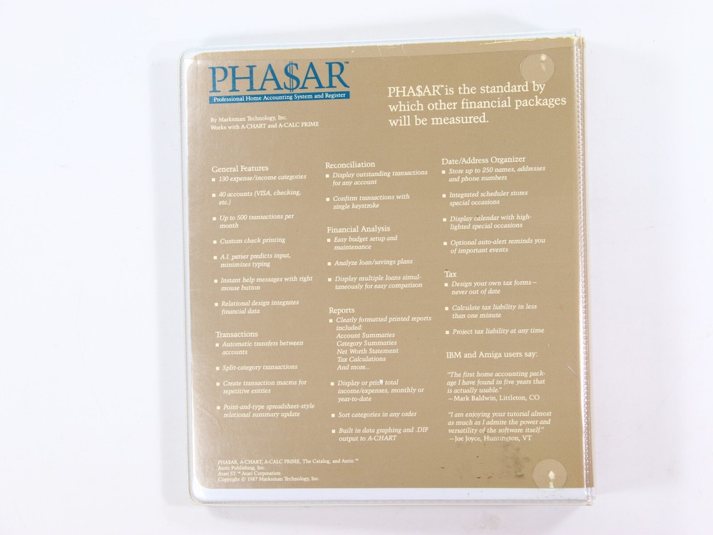 PHASAR for Commodore Amiga - Amiga Version 3.0 from Antic Publishing